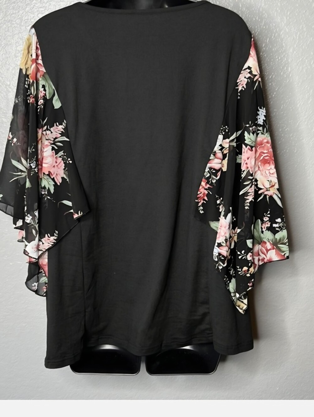 SHEIN Curve 3XL Floral Butterfly Sleeve Blouse Dress Top